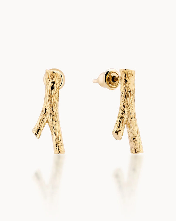 14K Gold Tree Branch Earrings | Erdem Akan X Runda