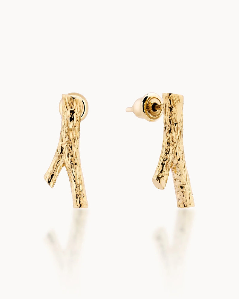 14K Gold Tree Branch Earrings | Erdem Akan X Runda