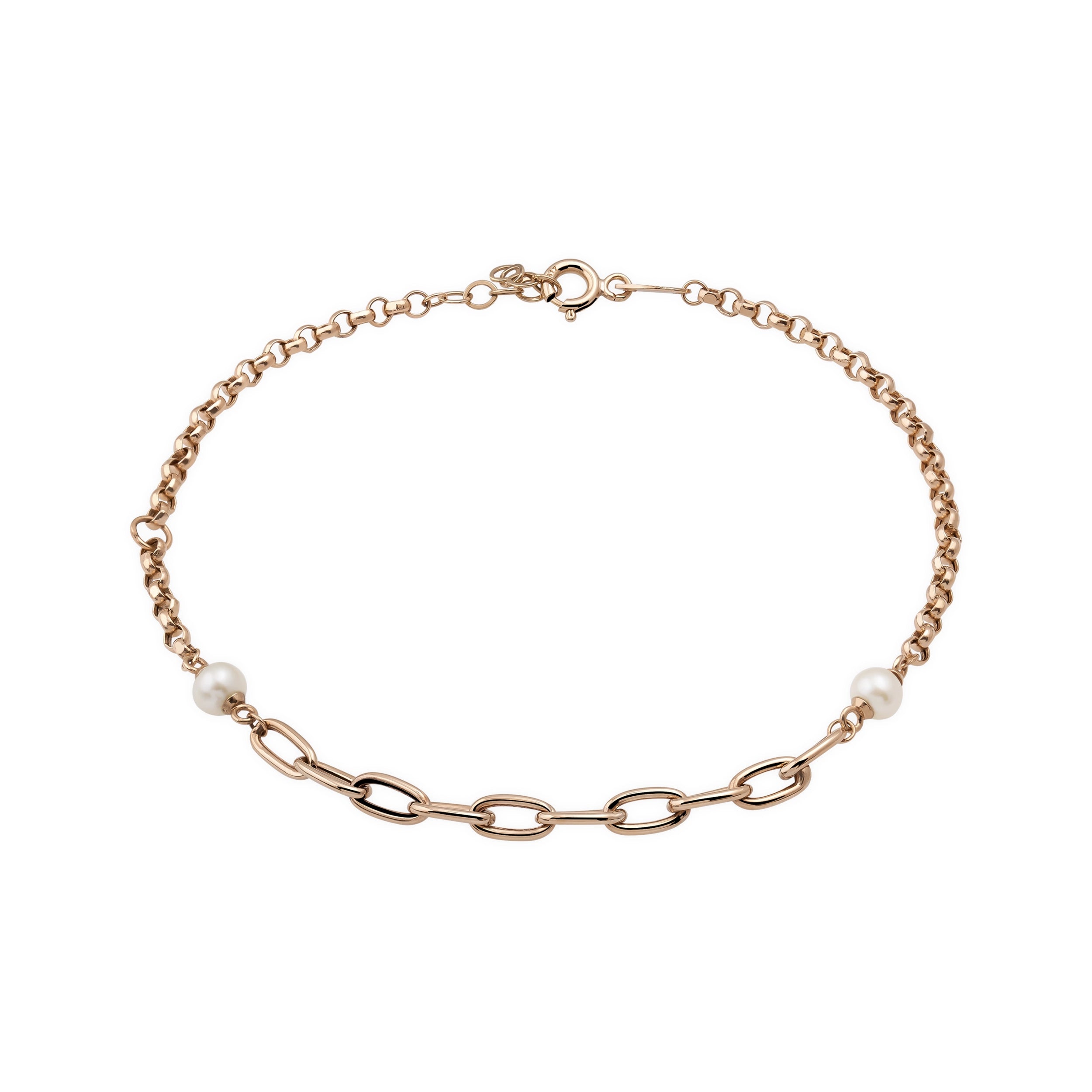 Pulsera minimalista de oro macizo de 14 quilates con piedras preciosas naturales de ágata y cornalina - Colección Achates