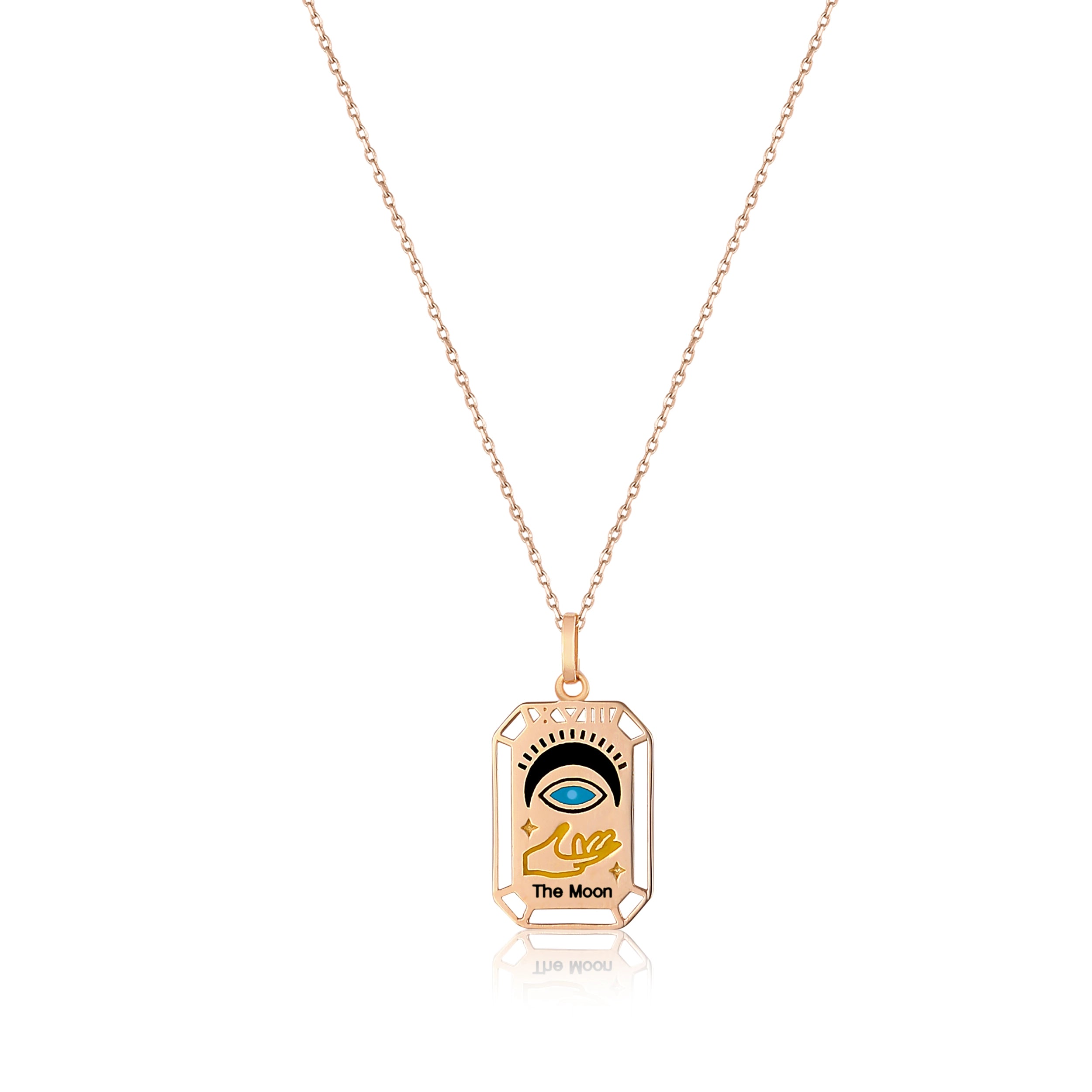 La Luna - Collar de Tarot en Oro Macizo de 14 K - Colección Tarot