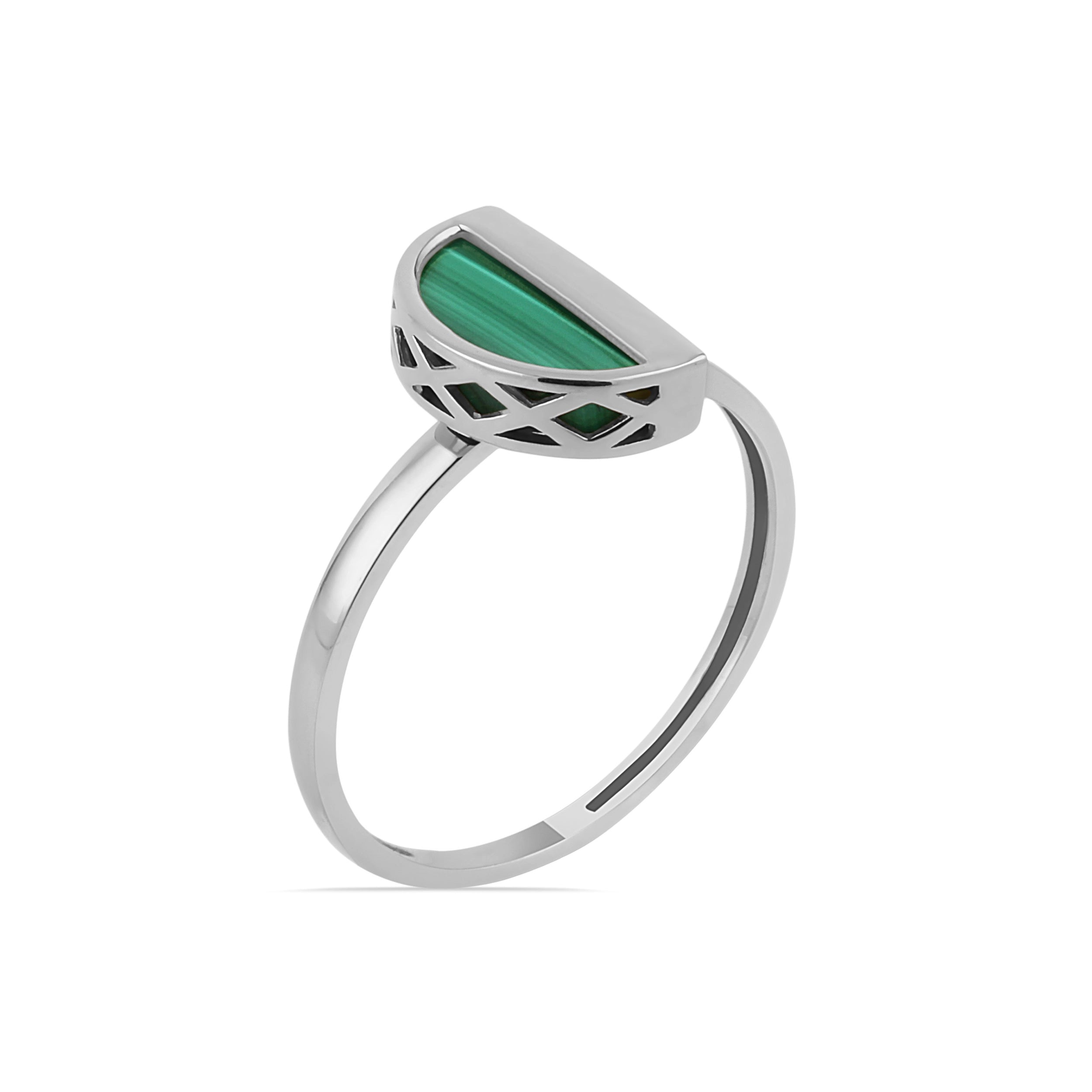 14K Solid Gold Unique Malachite Ring - Endless Collection