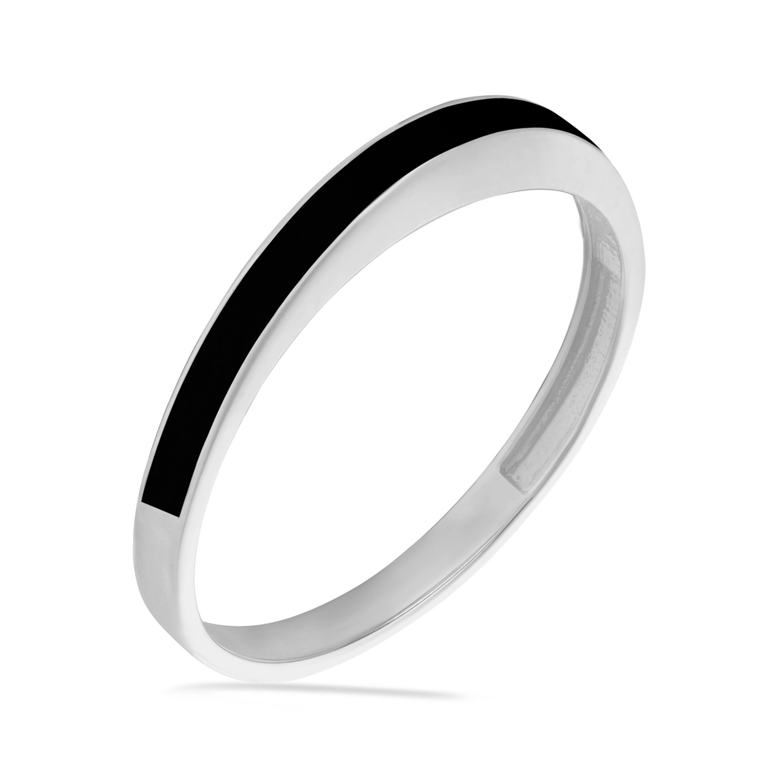 Anillo de oro macizo de 14 quilates con esmalte negro y forma de horizonte lunar - Colección Moonlight