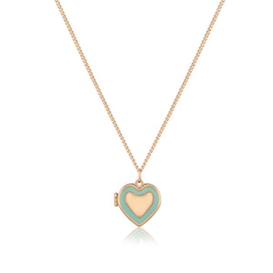 Introducing the 14K Solid Gold Heart Shaped Enamel Custom Photo Locket Medallion Necklace from the Timeless Collection. This elegant piece features a heart-shaped locket crafted from authentic 14K solid yellow gold, adorned with a glossy red enamel exterior and delicate gold outline. Available in multiple chain sizes for a perfect fit, the pendant is gracefully centered, enhancing its symmetrical appeal.