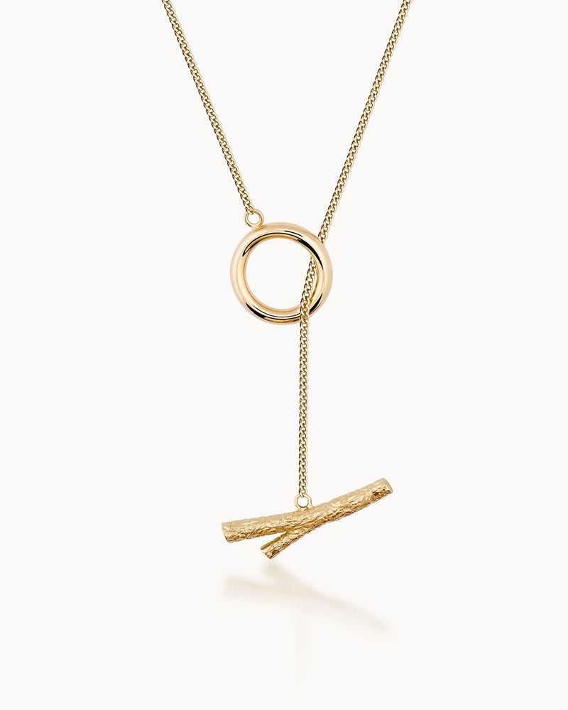 14K Gold Tree Branch with O-Ring Women's / Men's Unisex Chain Necklace | Erdem Akan X Runda