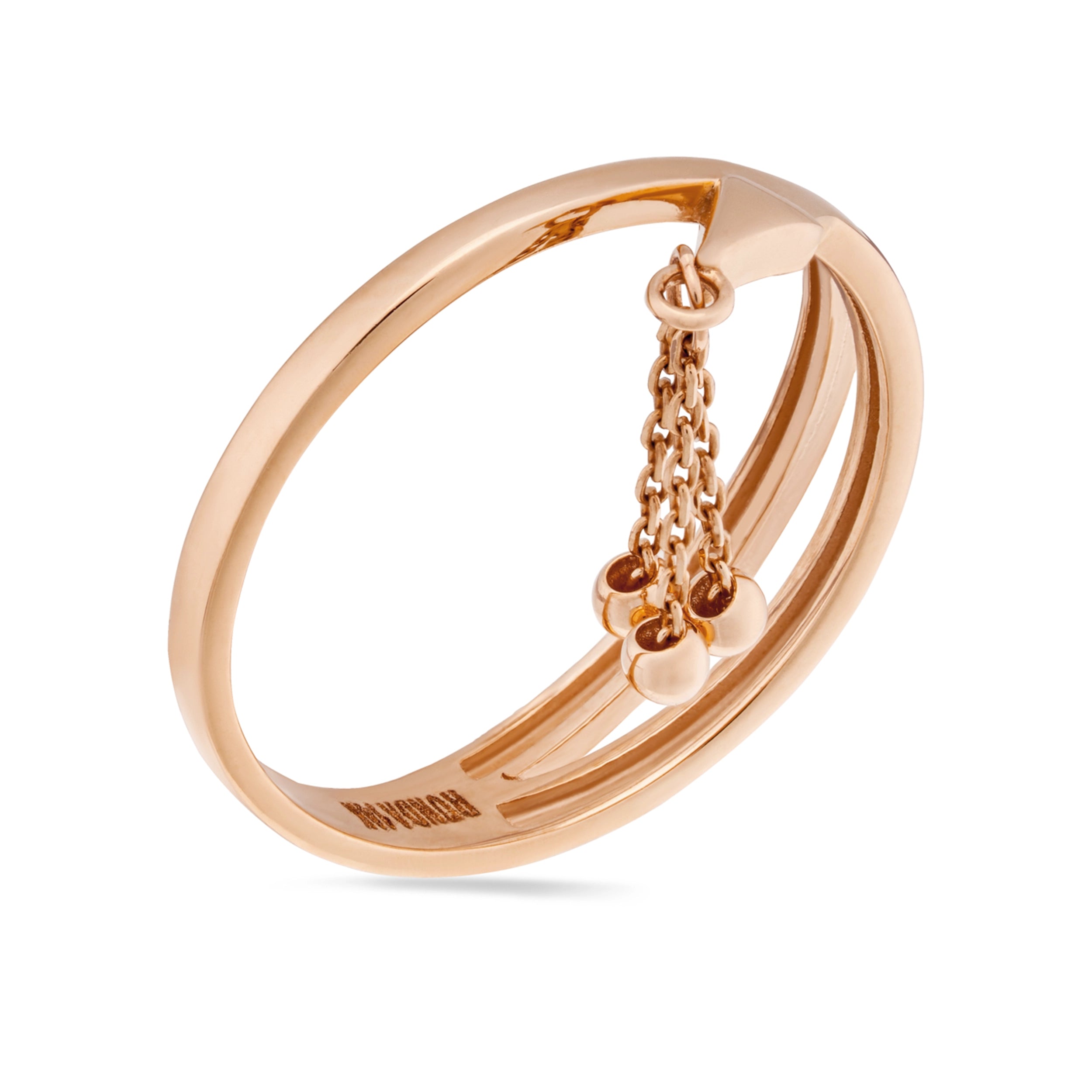 Anillo único con forma de triángulo en oro macizo de 14 quilates: colección Harmony