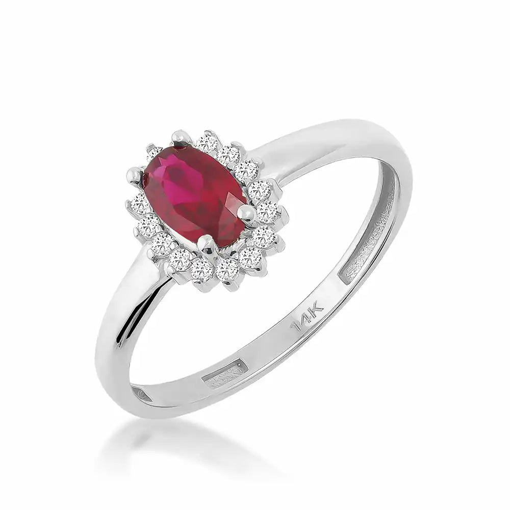 14K Solid Gold Ruby July Birthstone Ring