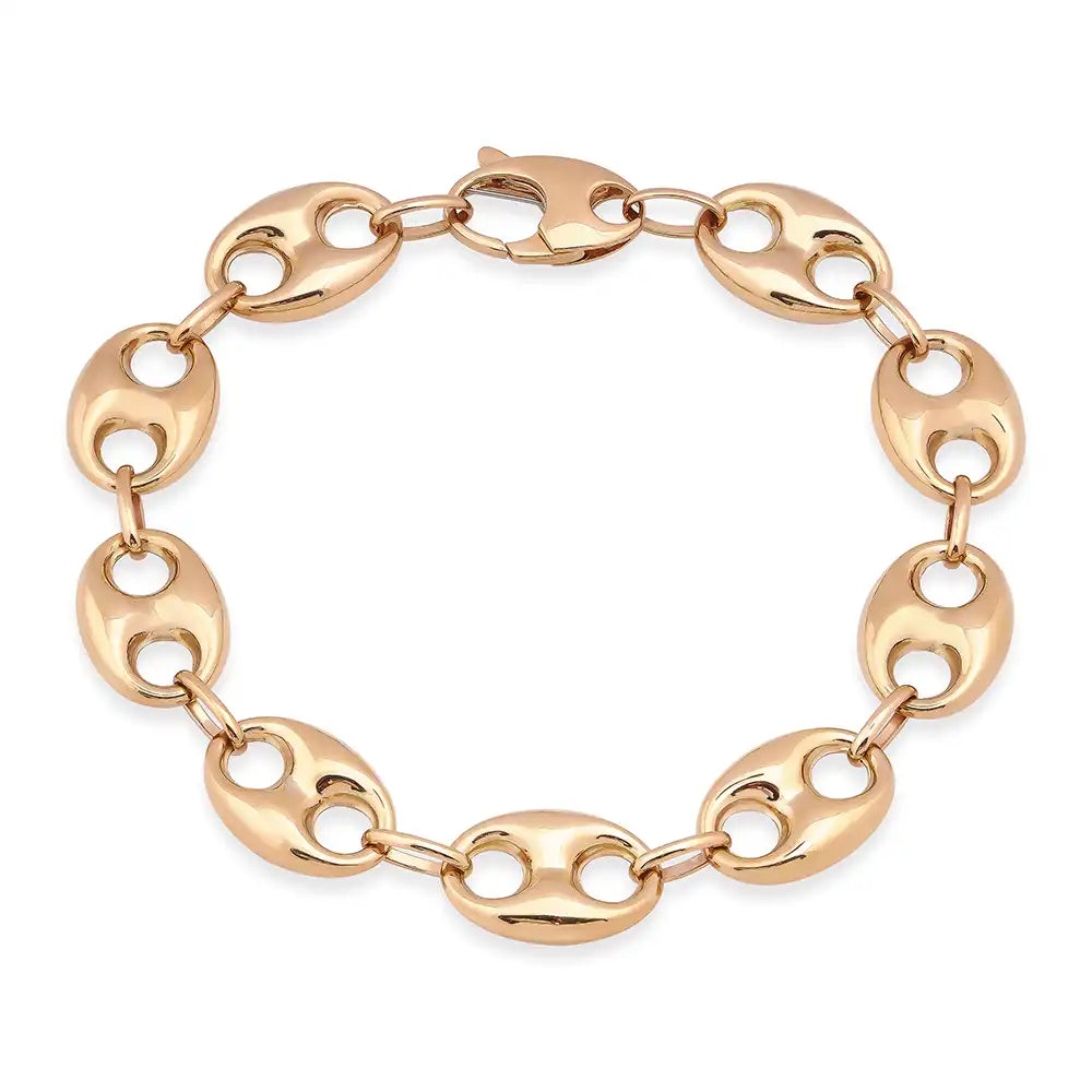 Pulsera marinera de oro amarillo de 14 k