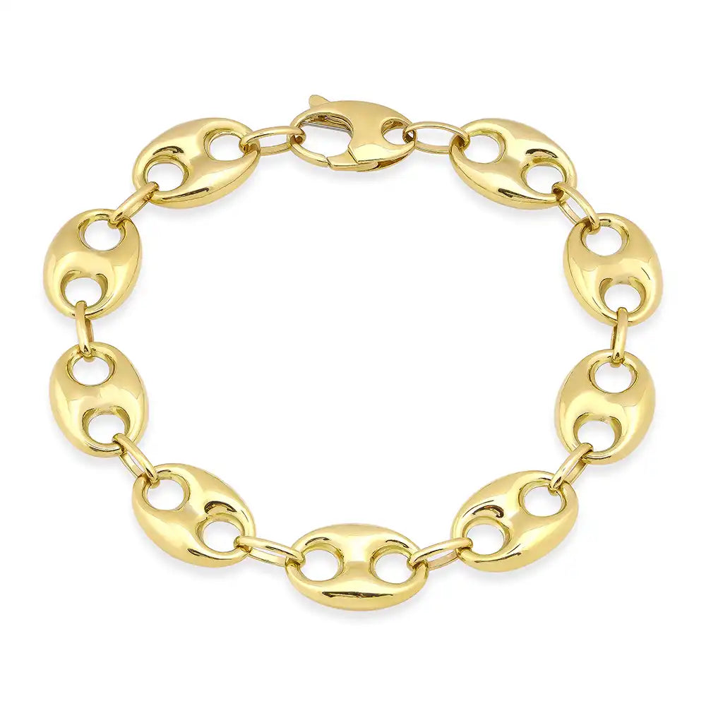 Pulsera marinera de oro amarillo de 14 k