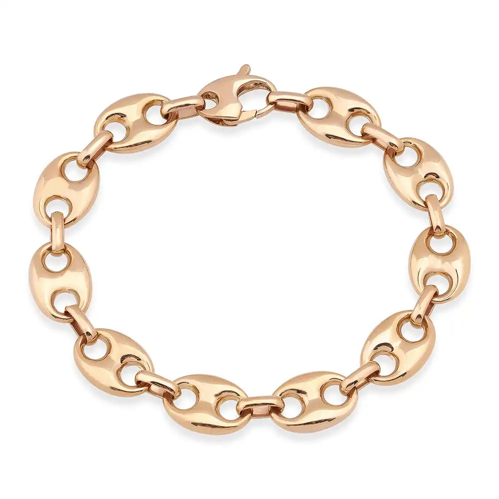 Pulsera marinera de oro amarillo de 14 k