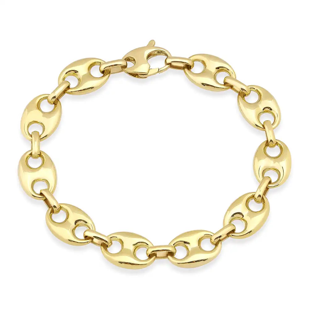 Pulsera marinera de oro amarillo de 14 k