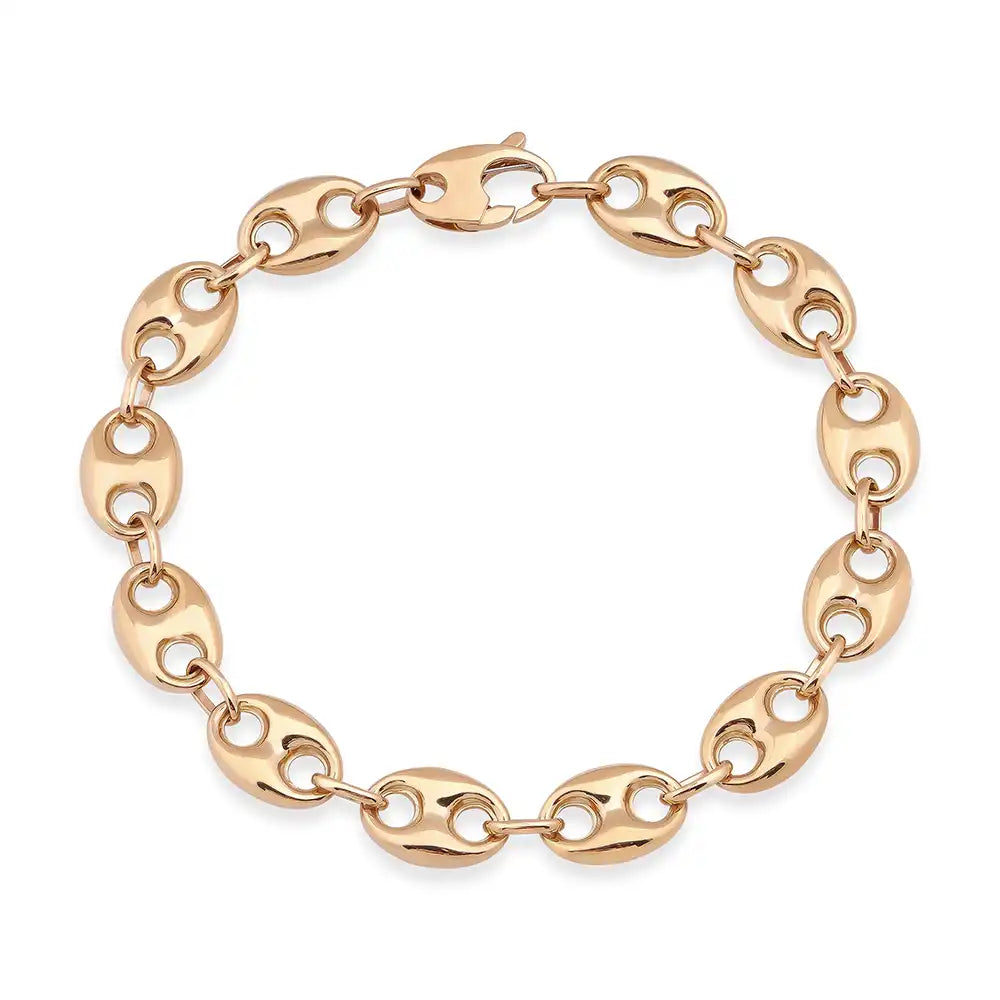 Pulsera marinera de oro amarillo de 14 k