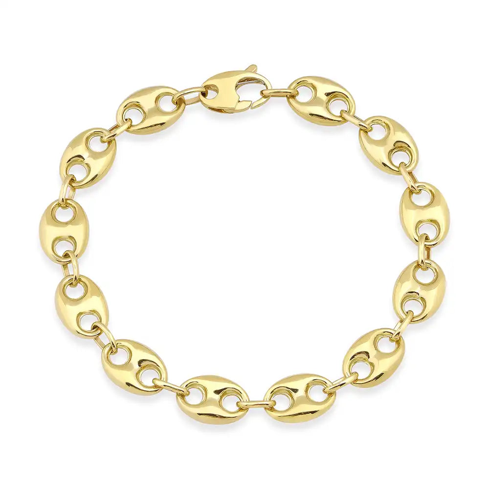 14k Gold Yellow Mariner Bracelet