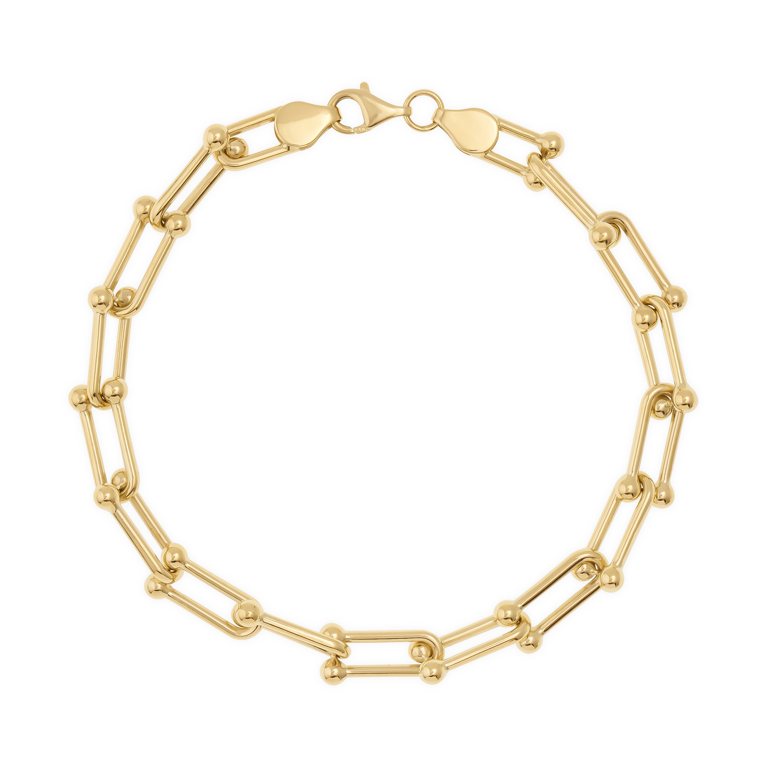 14K Gold Chunky U Link Bracelet