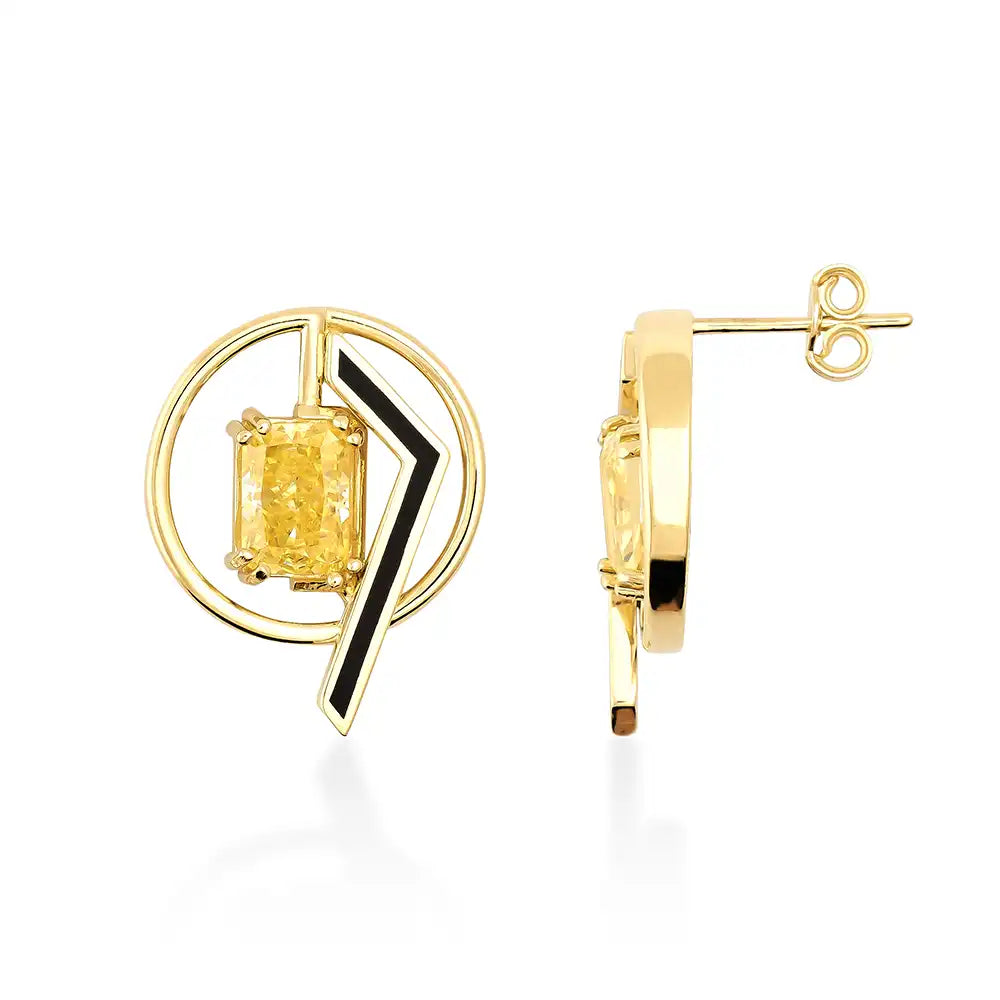 14K Gold Citrine Earrings