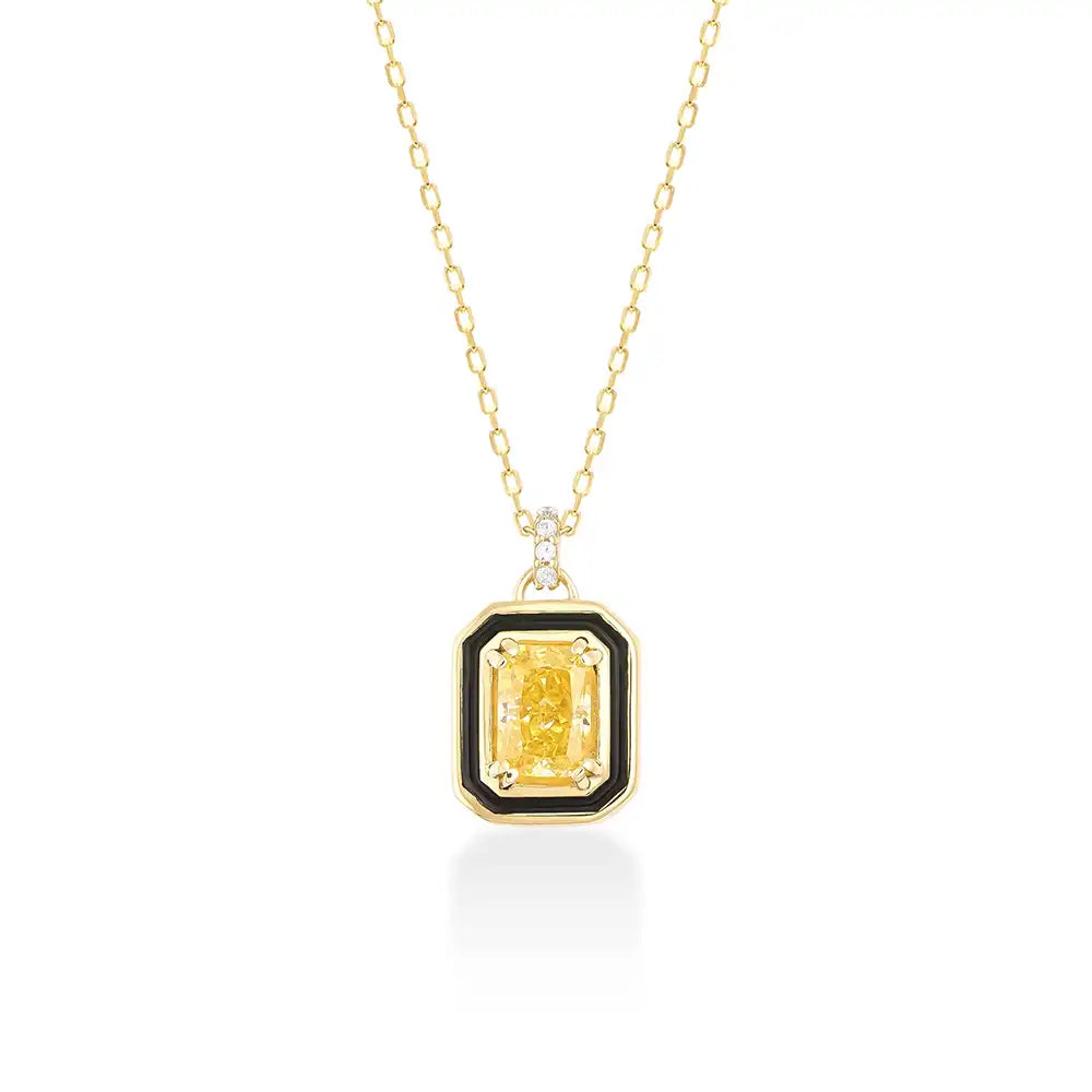 14K Gold Citrine Necklace