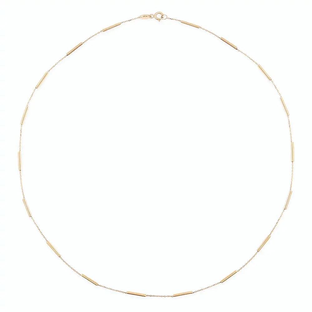 Collar de cadena minimalista de oro de 14 quilates