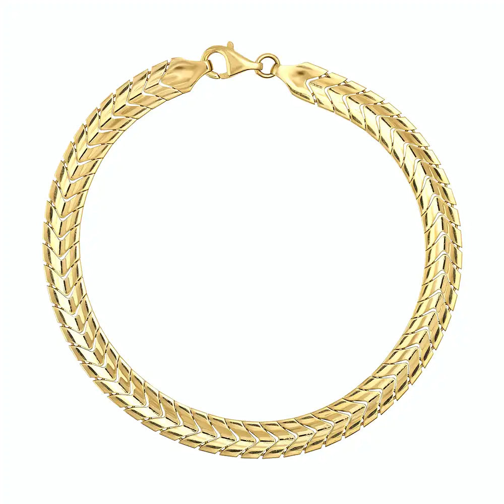 14K Gold Handmade Snake Bracelet