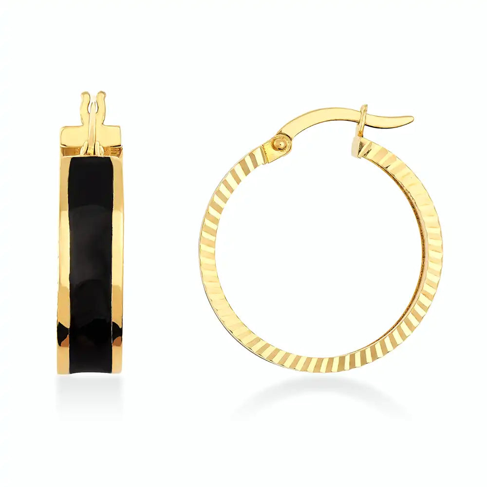 14K Gold Plated 925 Sterling Silver Hoop Earrings