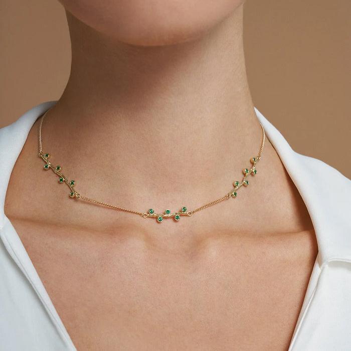 14K Solid Gold Blossom Necklace - Into the Woods Collection by Erdem Akan