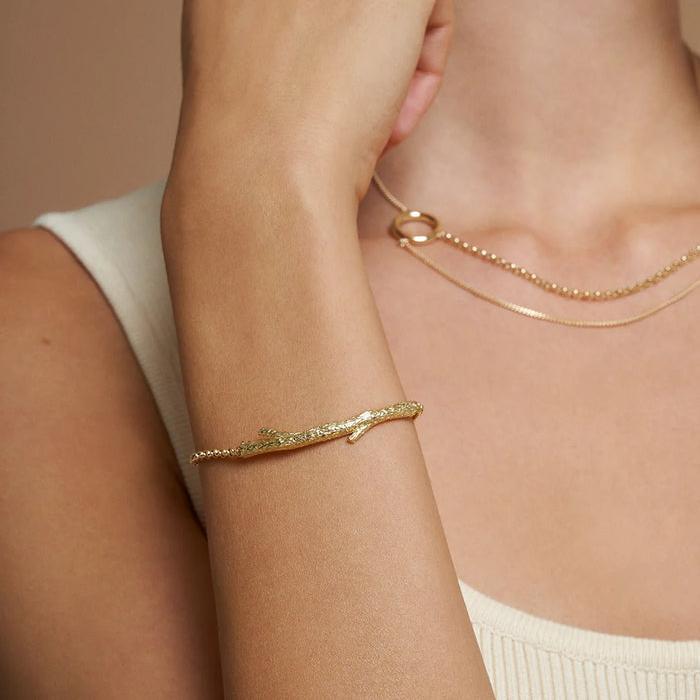 14K Solid Gold Tree Branch Bracelet - Into the Woods Collection by Erdem Akan