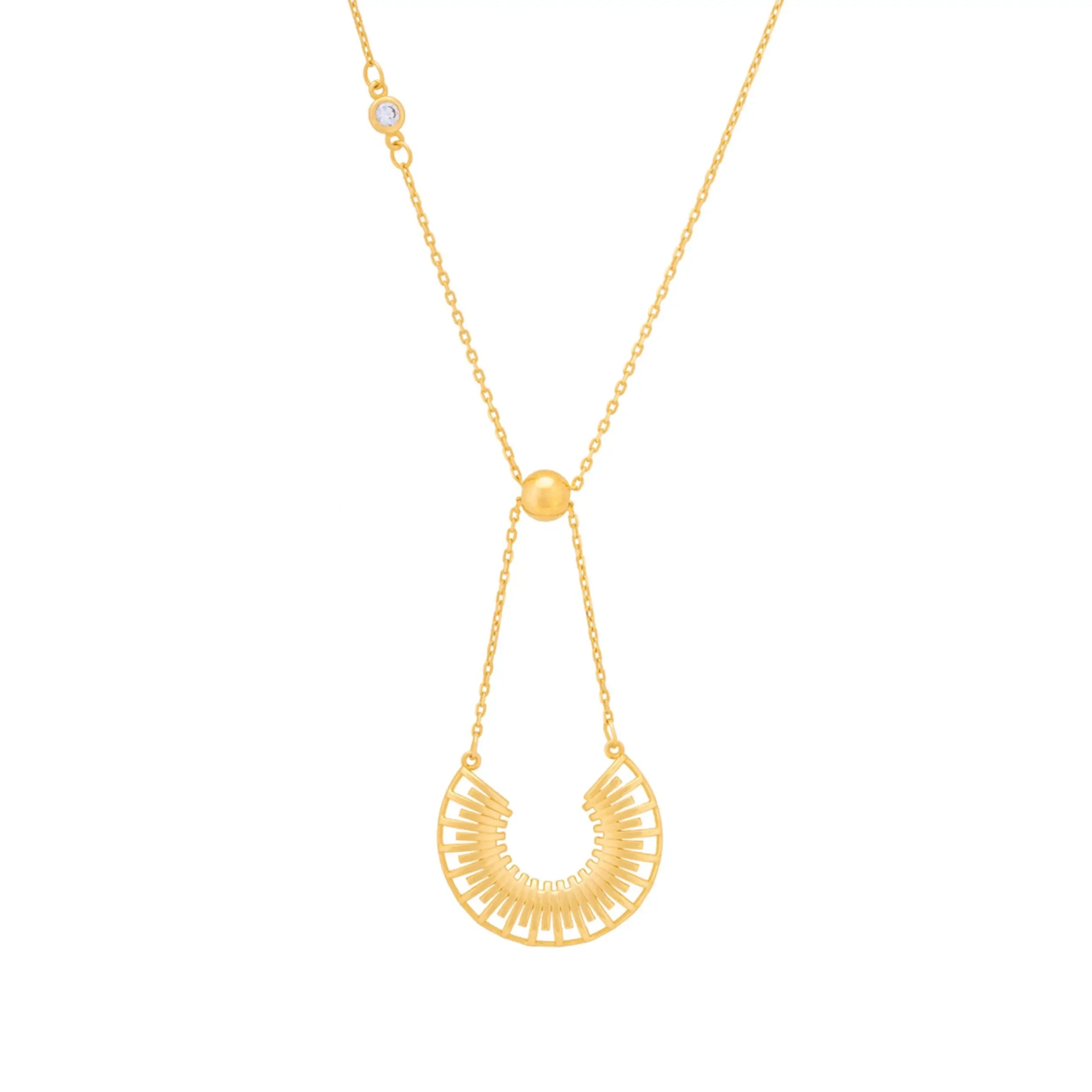 14K Solid Gold Timeless Lab-Grown Diamond Necklace - Helios Collection