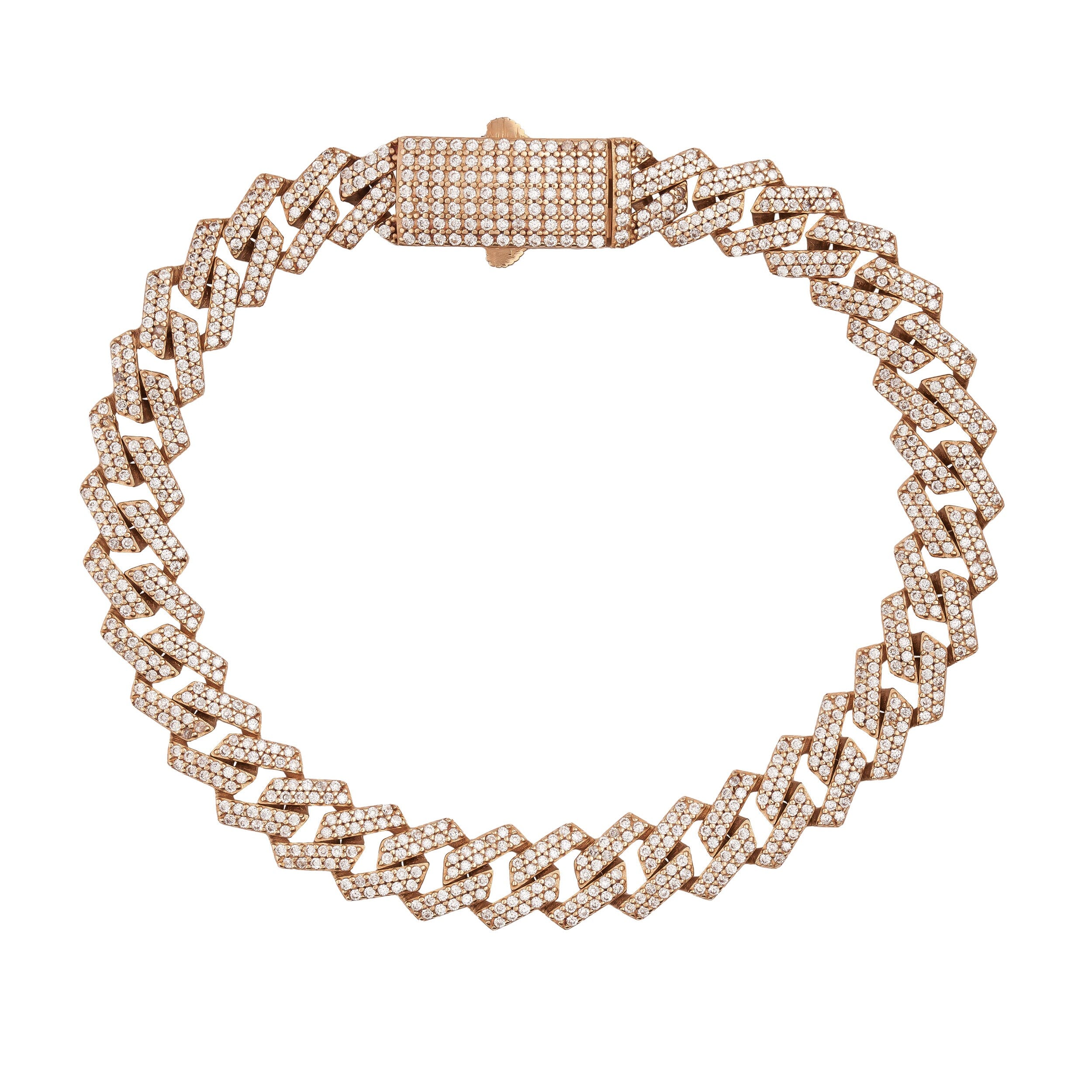 14K Real Gold Cuban Link Chain Bracelet