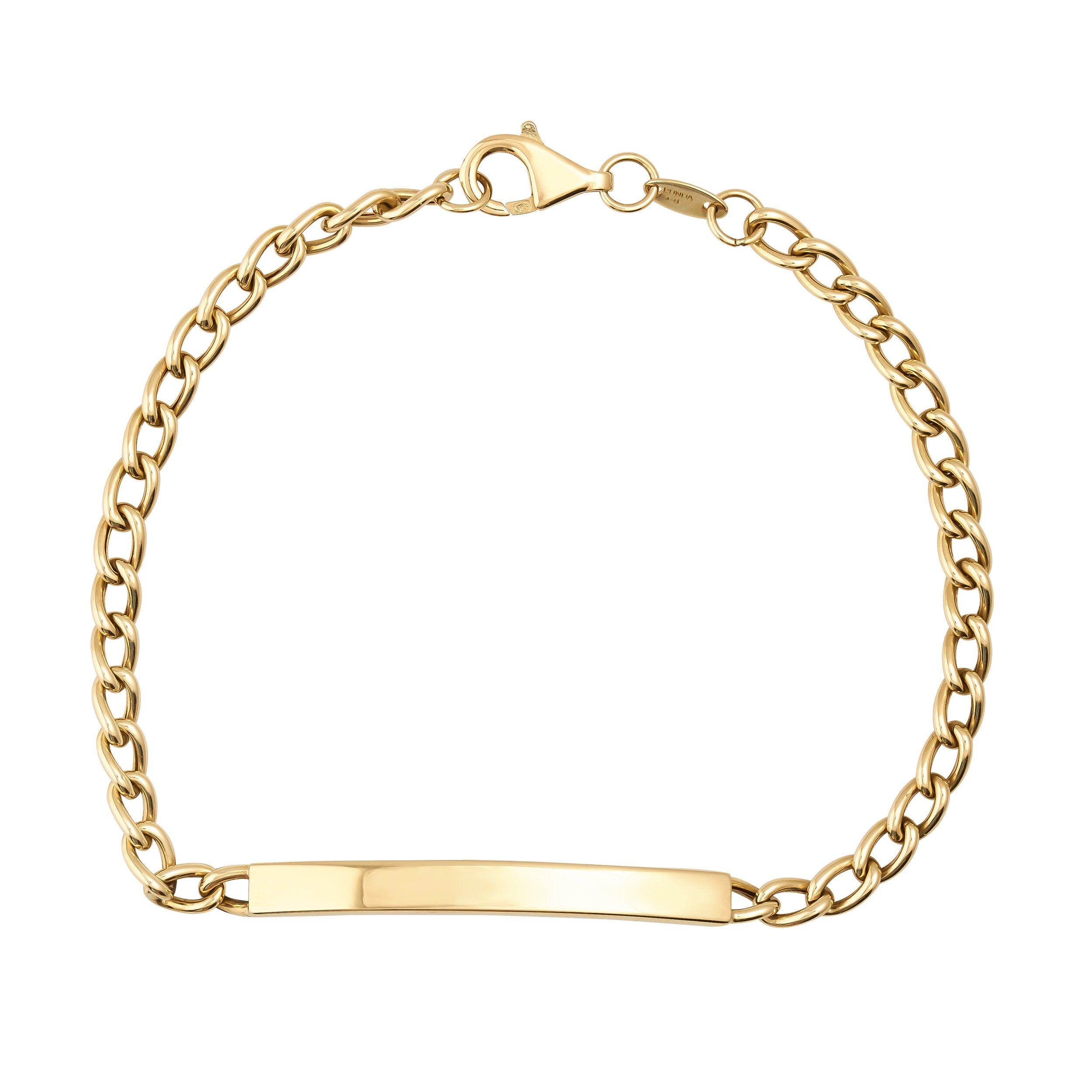 14K Solid Gold Nameplate ID Bracelet