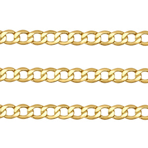 A white background showcases the 14K Real Solid Gold Miami Cuban Curb Link Chain Necklace, featuring three parallel chains with round, interlocking links and a secure lobster clasp.