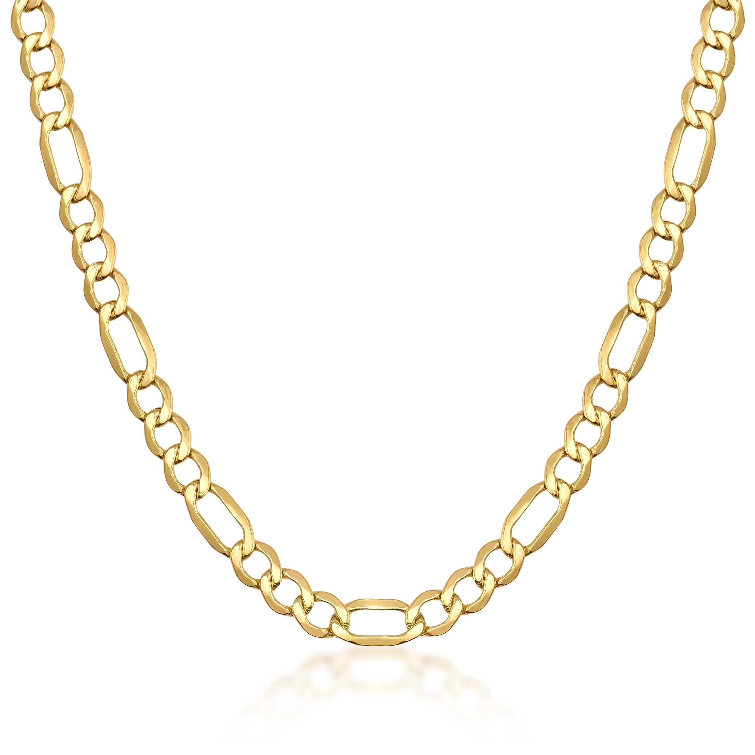 14K Solid Gold Figaro Chain for Women & Men