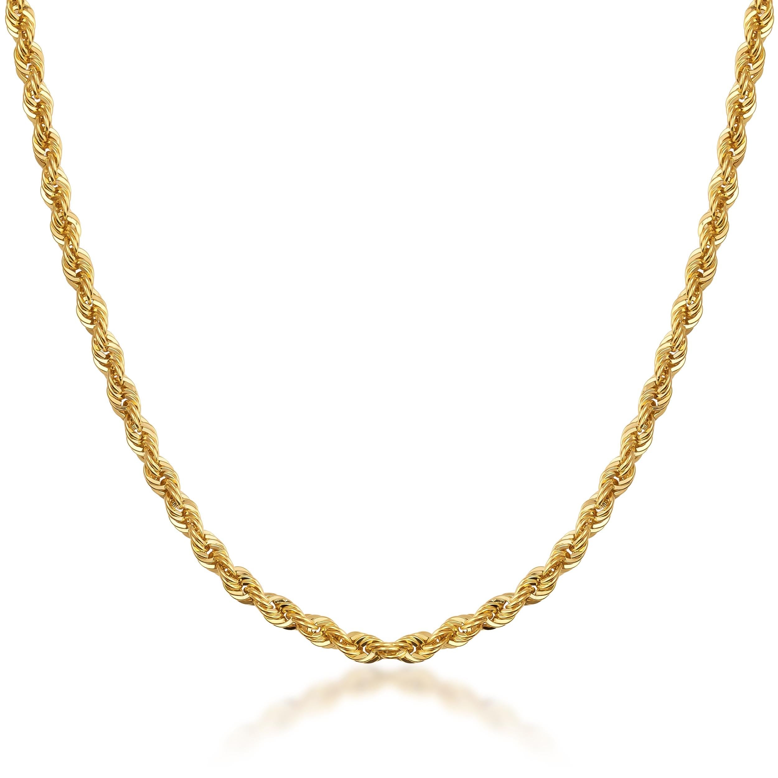 14K Solid Gold Rope Chain for Women & Men