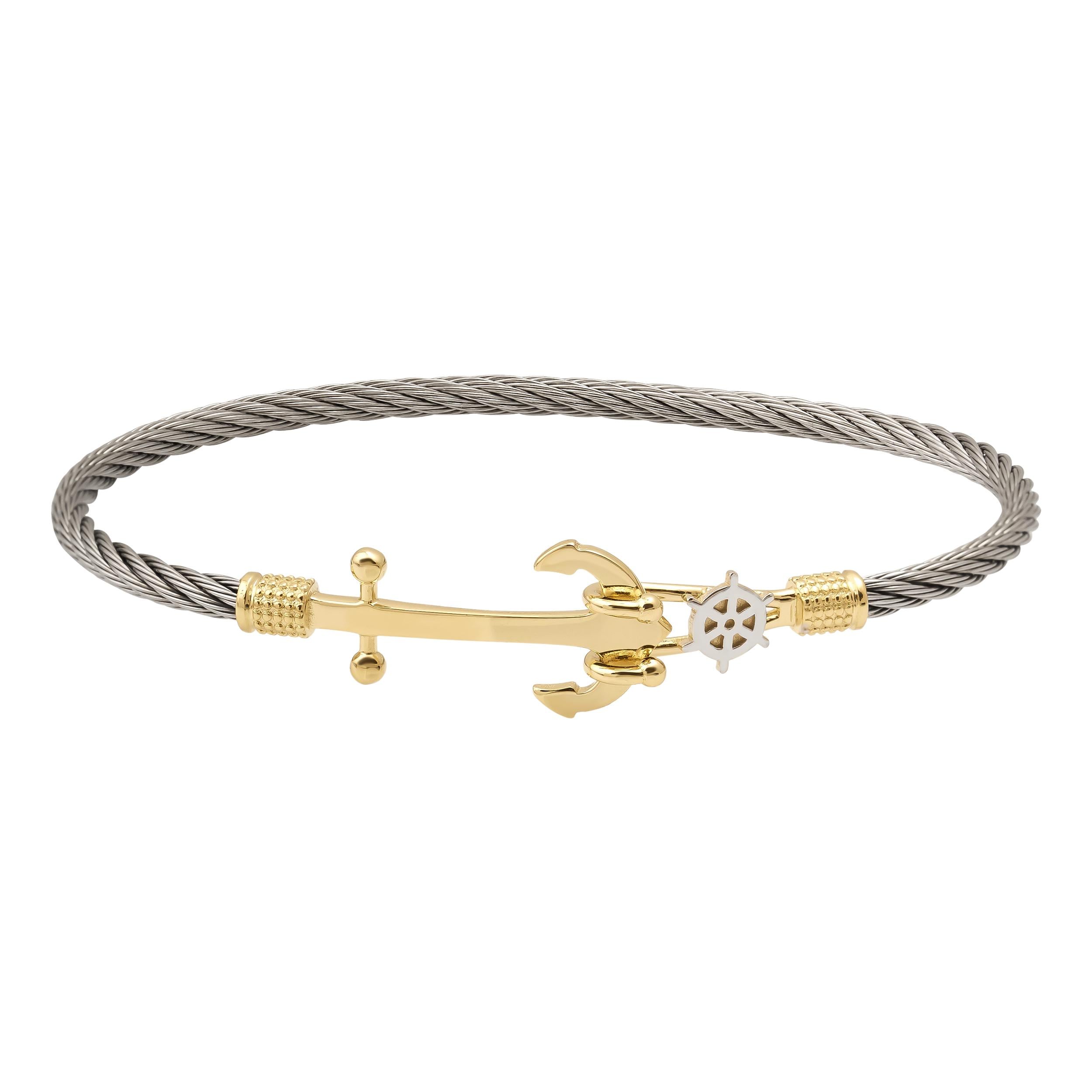 14K Solid Gold Unique Anchor Bracelet