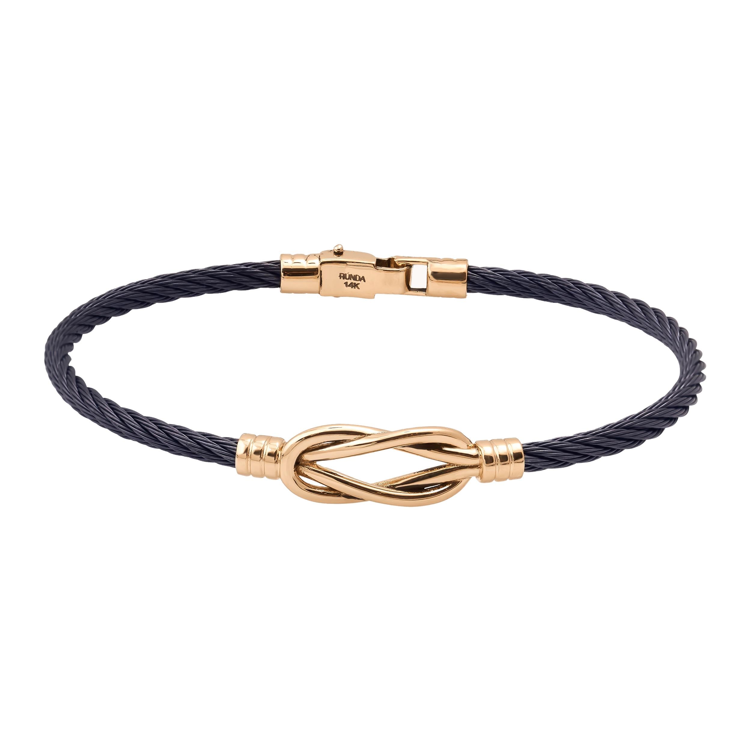 14K Solid Gold Knot Bracelet for Men