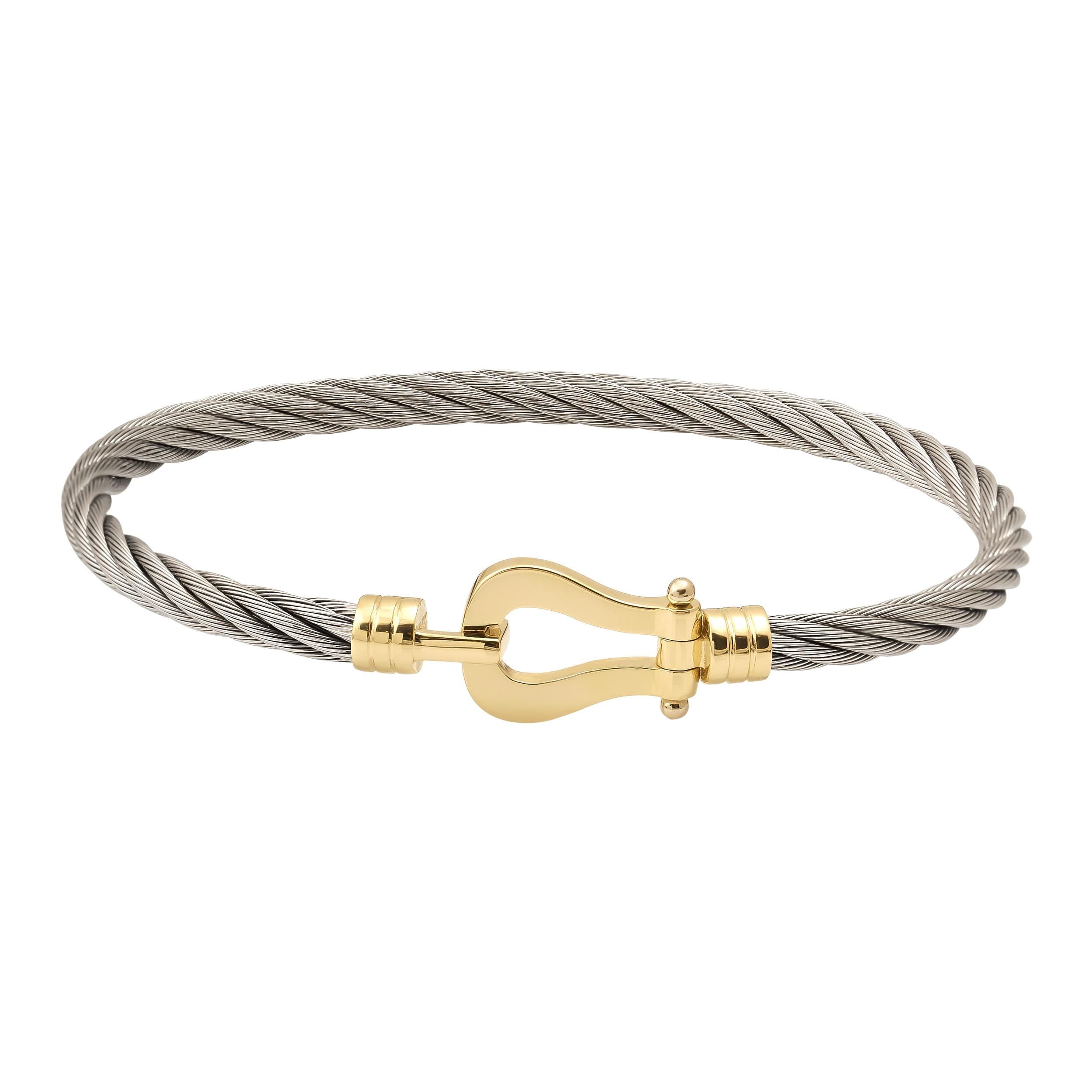 14K Solid Gold Unique Hook Bracelet