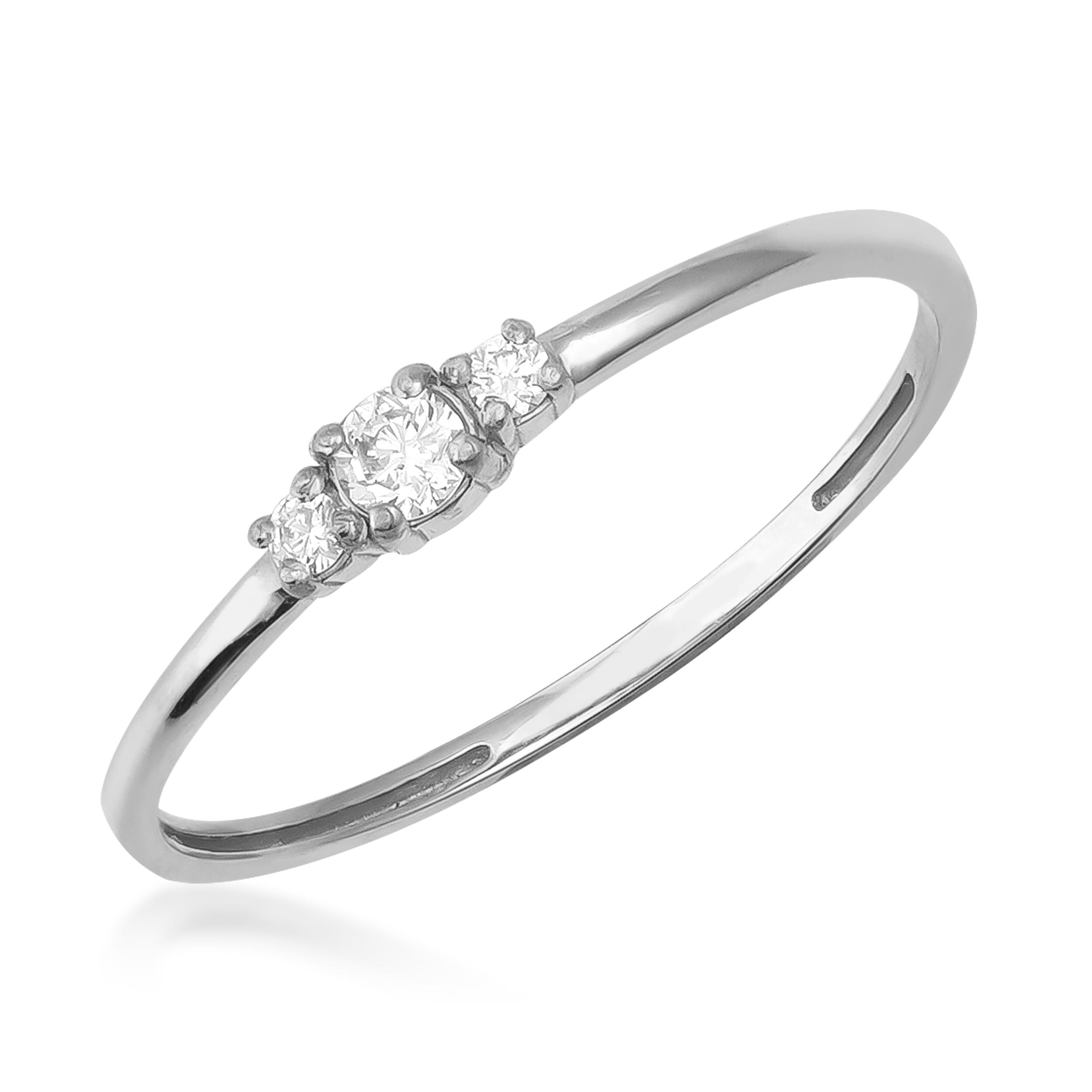 14K Solid Gold Diamond Promise Ring