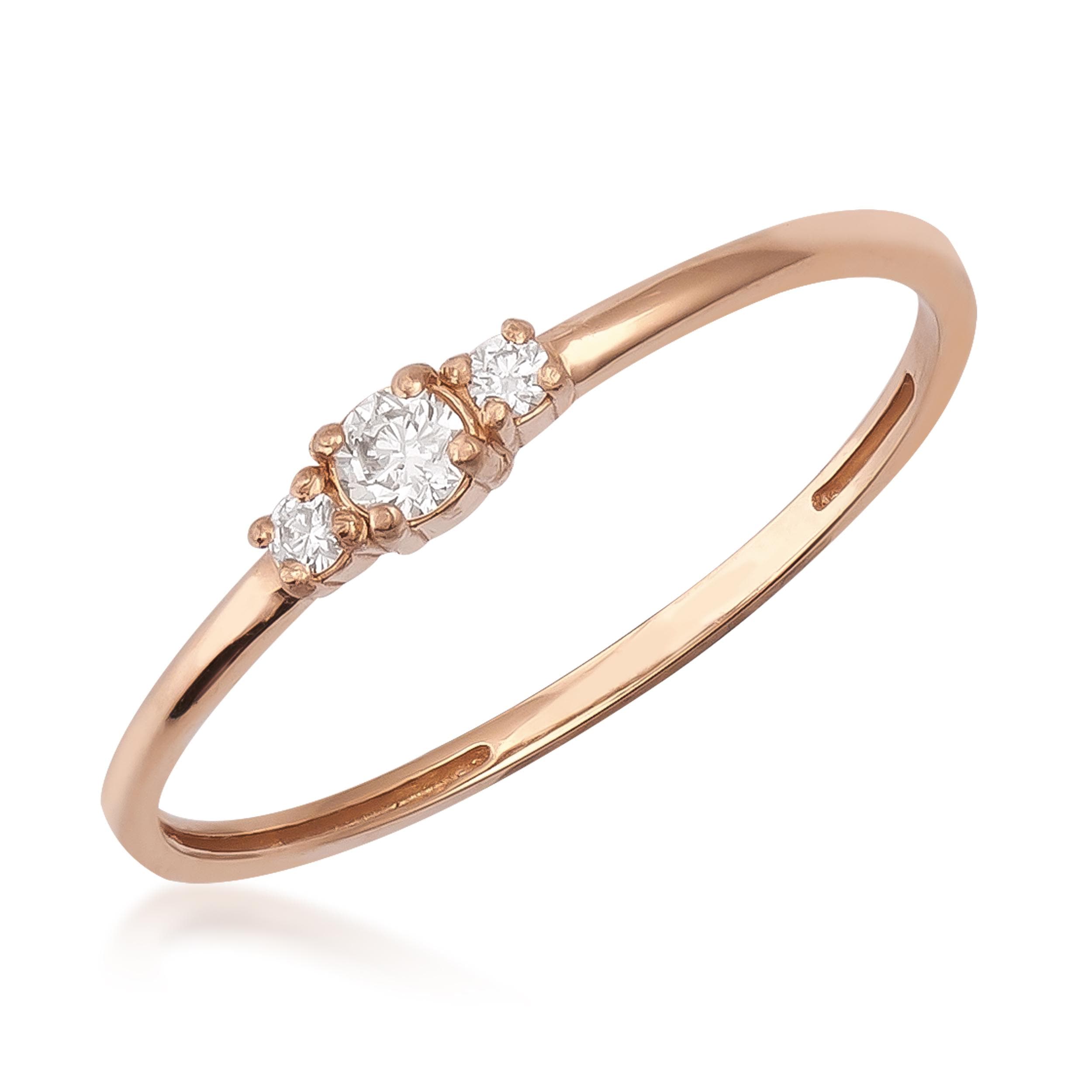 14K Solid Gold Diamond Promise Ring