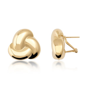 14K Solid Gold Dome Knot Vintage Earrings in 14K Real Gold