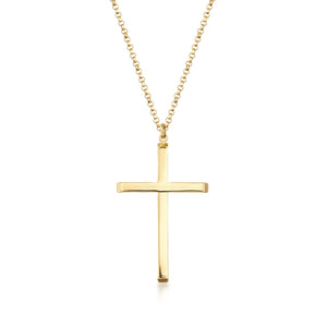 14K Real Gold Cross Necklace Unisex