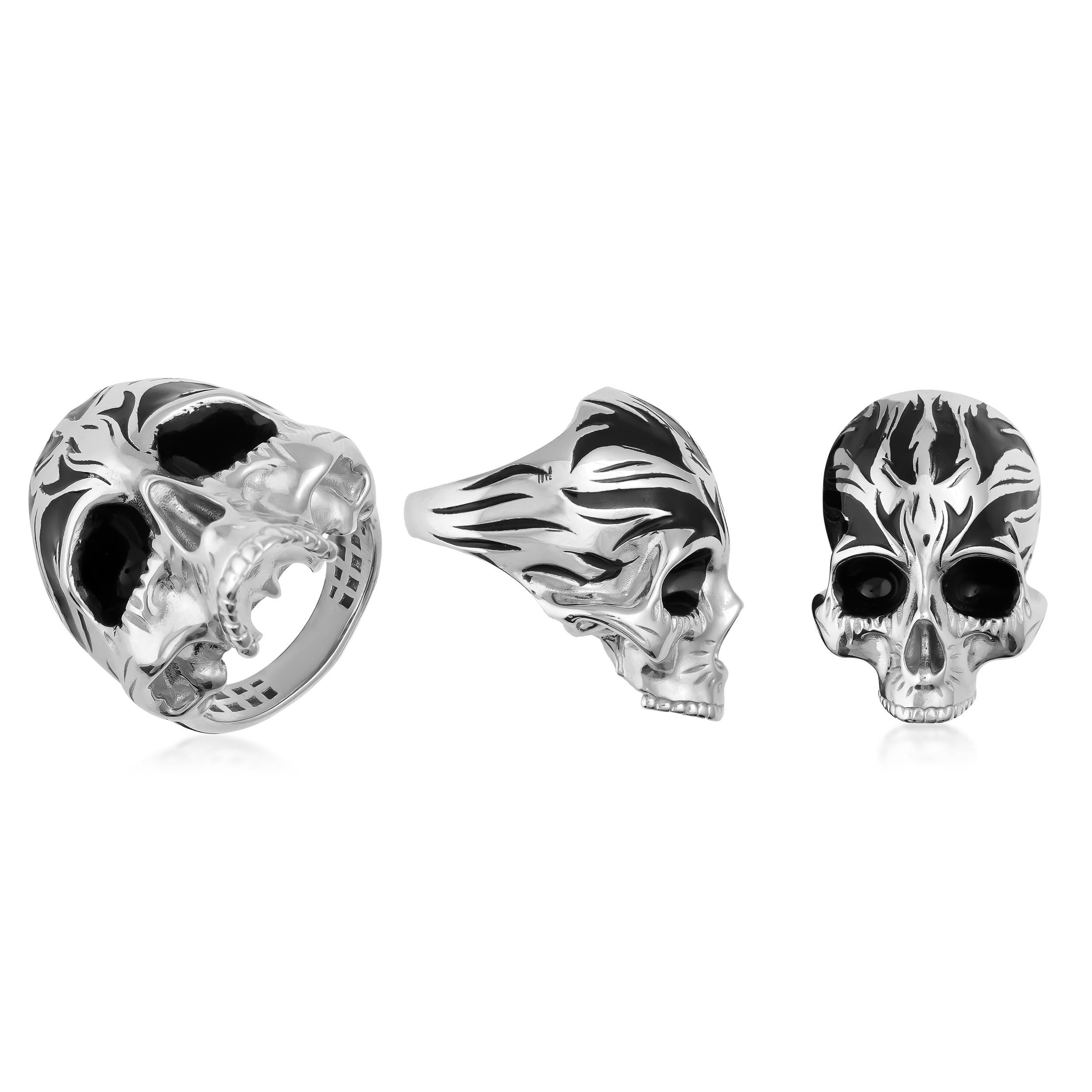 14K Real Solid Gold Jawless Classic Skull Ring for Men