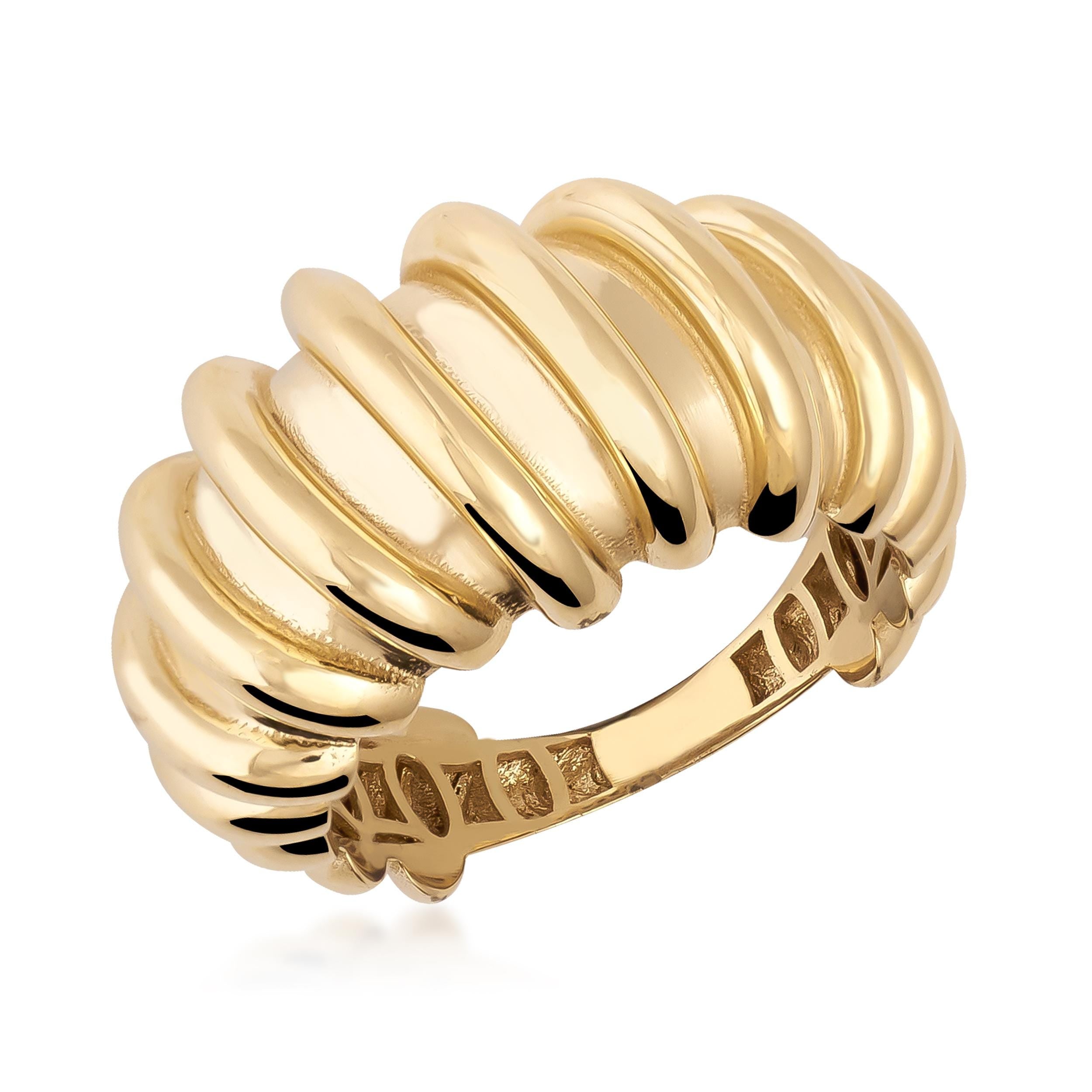 14K Solid Gold Croissant Ring