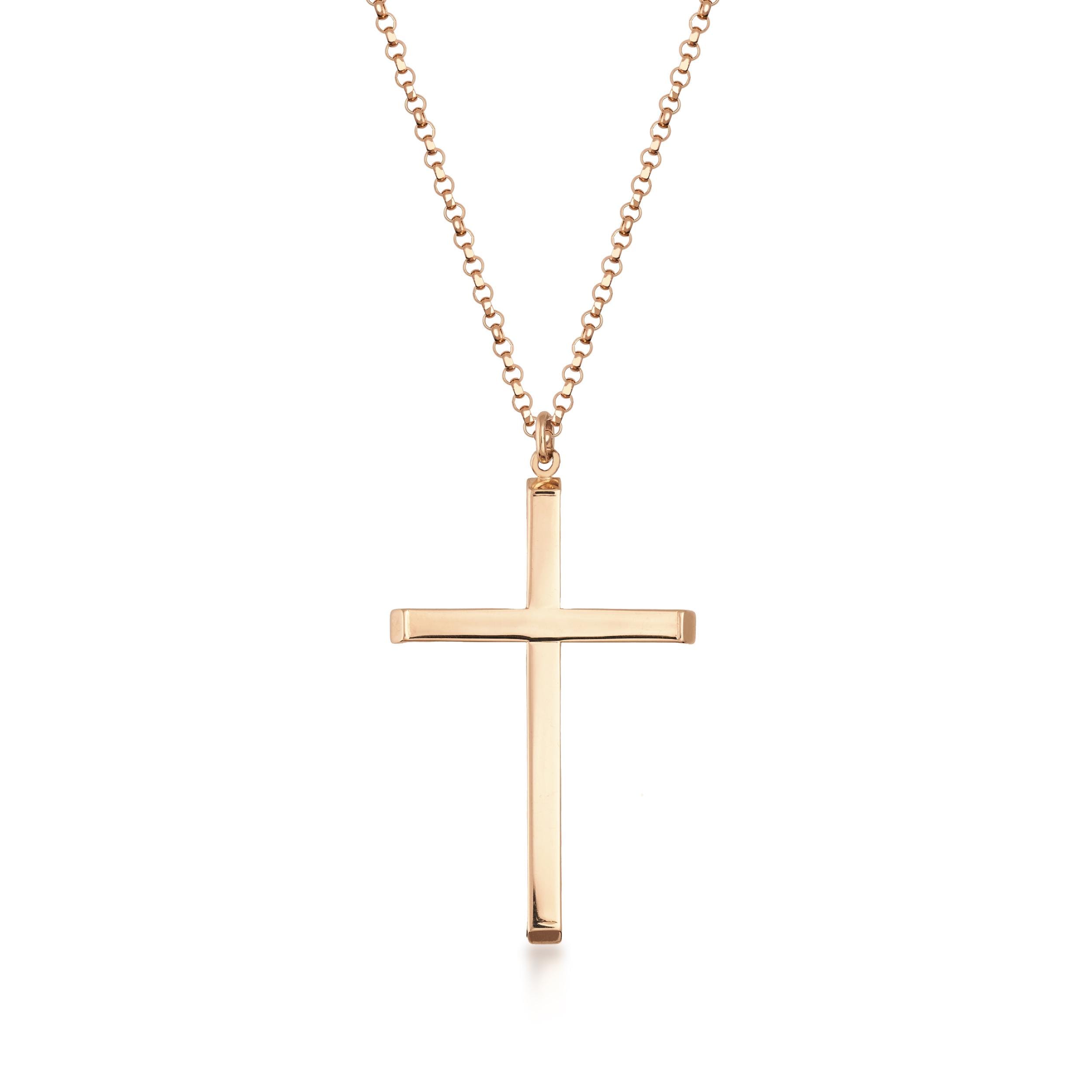 14K Real Gold Cross Necklace Unisex