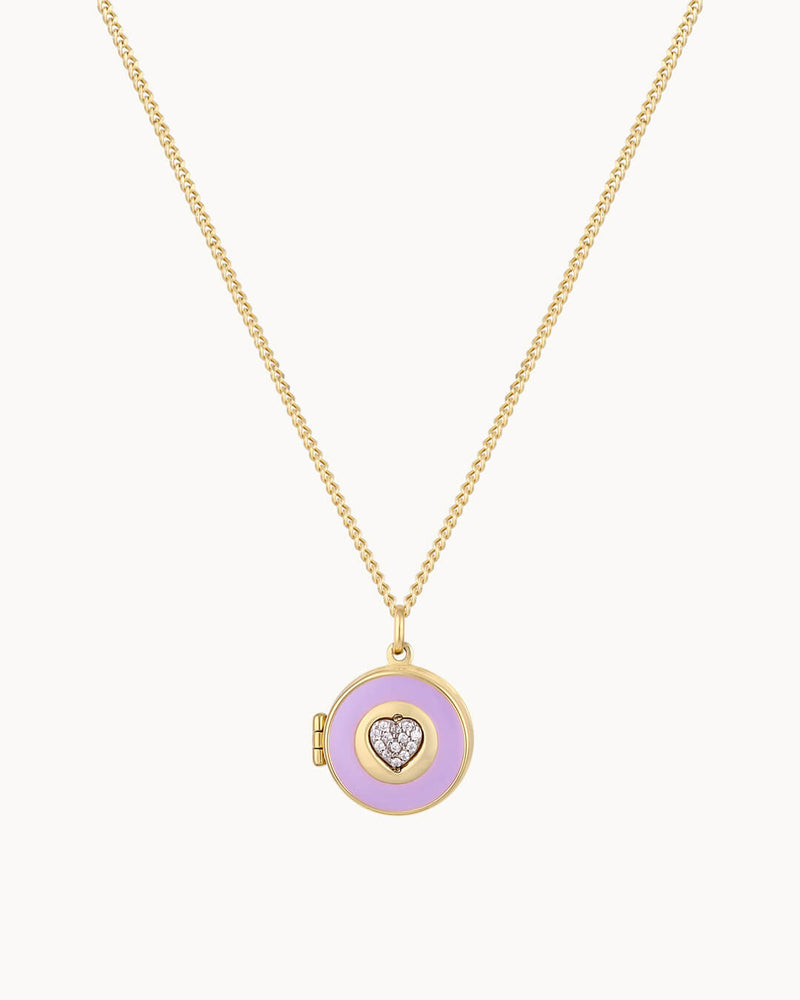 14K Solid Gold -We in Future- Locket Necklace