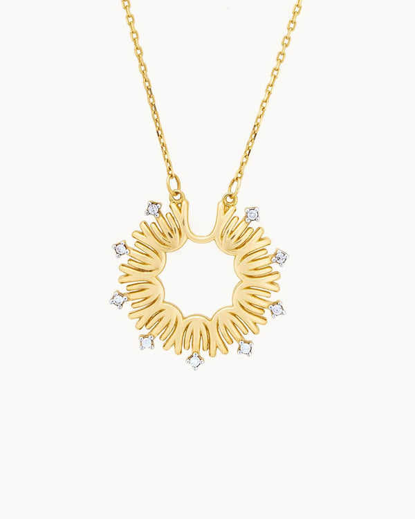 14K Gold Plated Power Diamond Silver Necklace