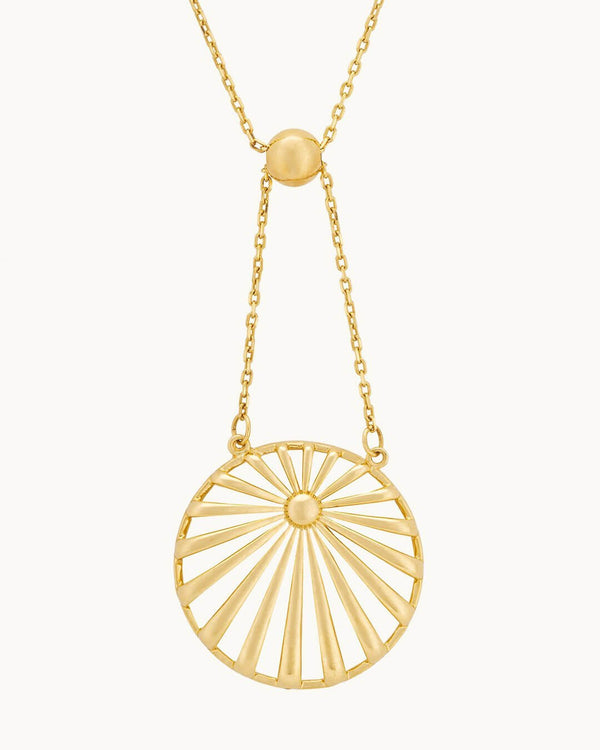 14K Gold Plated Helios' Light Silver Necklace