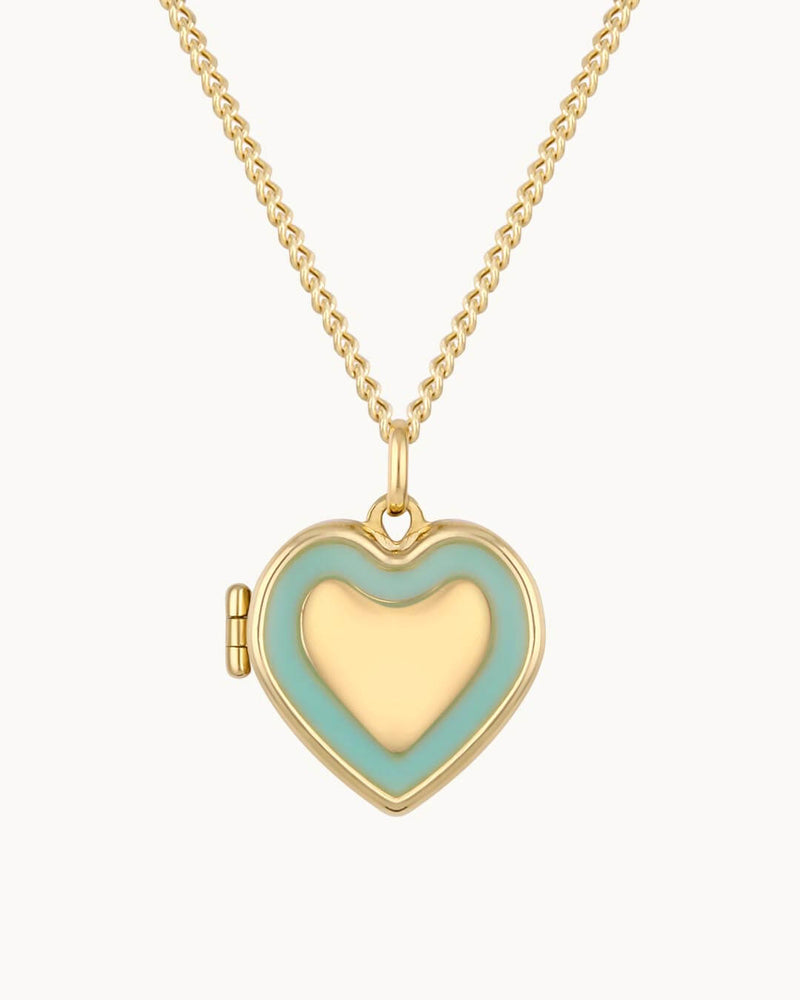 14K Solid Gold Note to the Sky Locket Necklace