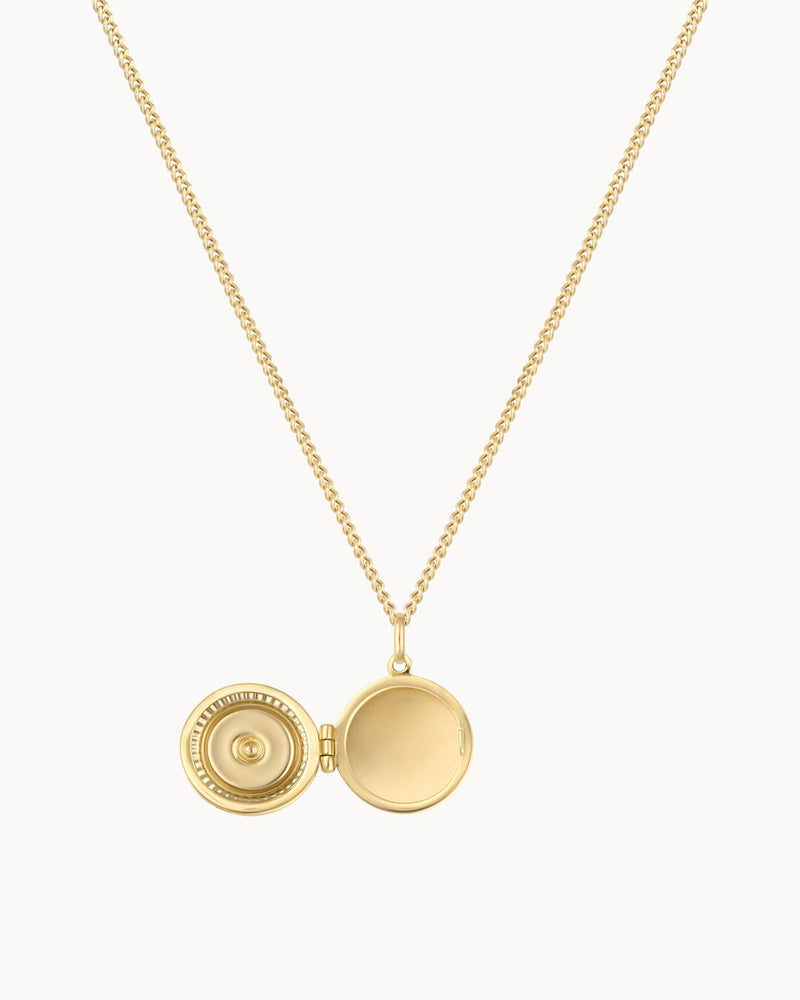 14K Solid Gold The Infinity Locket Necklace