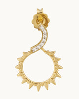 Crown Sphere of the Sun 14K Gold Diamond Earrings