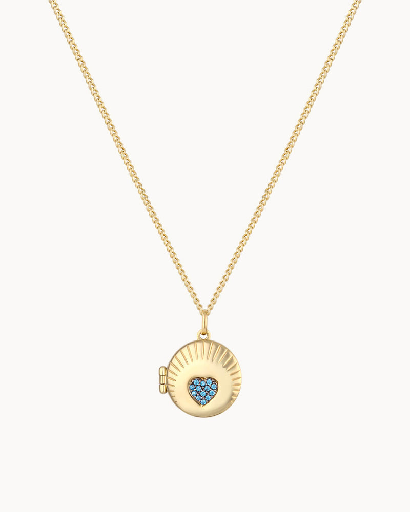 14K Solid Gold The Protective Love Locket Necklace