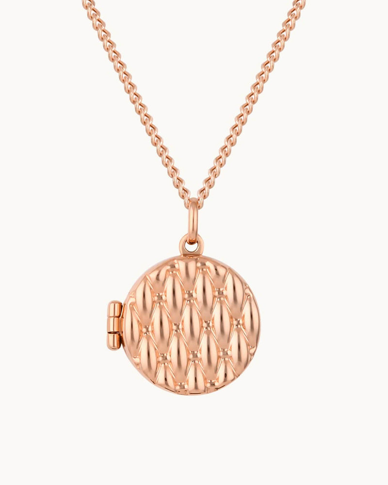14K Solid Gold The Connection Rose Gold Locket Necklace