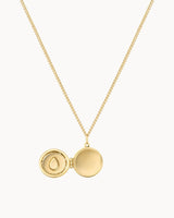 14K Solid Gold Note to the Future Locket Necklace