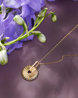 14K Gold Plated Passionflower Diamond Necklace